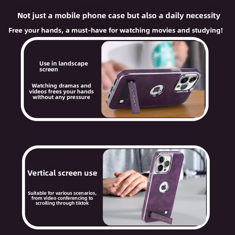 Genuine Leather iPhone Case with Bracket