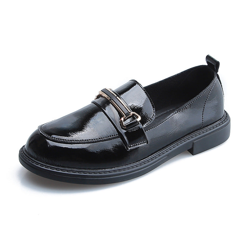 Genuine Leather Loafers Women's British Style Soft Leather Shoes