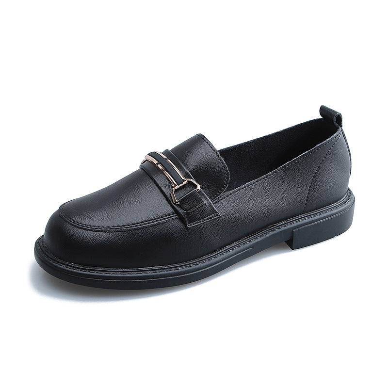 Genuine Leather Loafers Women's British Style Soft Leather Shoes