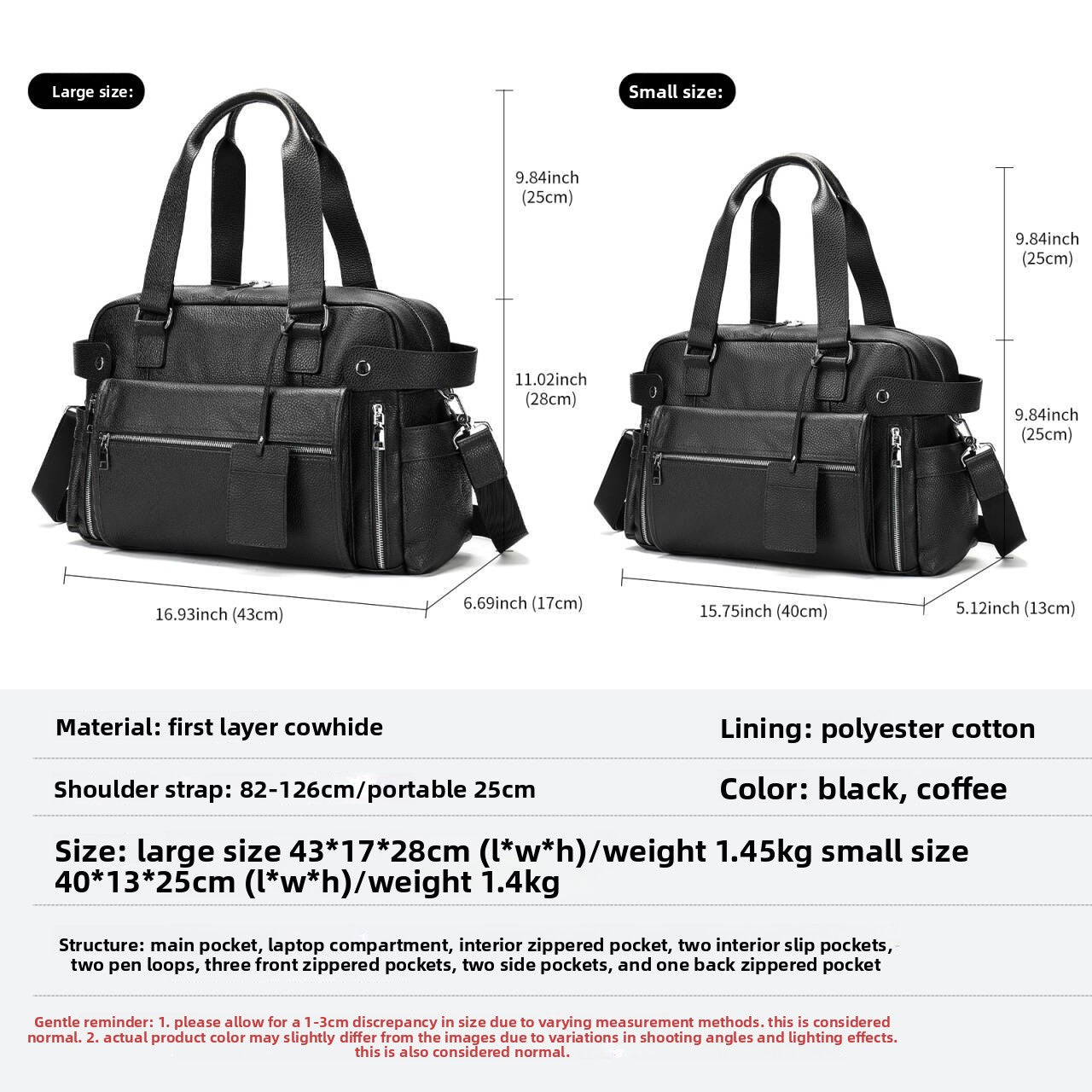 Genuine Leather Men's Business Briefcase