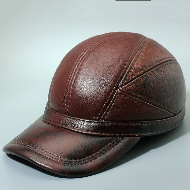 Genuine leather men's hat