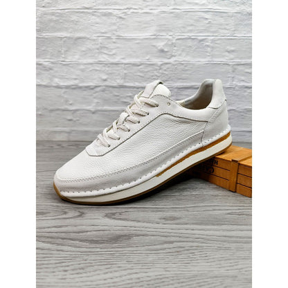 Genuine Leather Mens Casual Shoes Breathable Comfortable Flat Sole