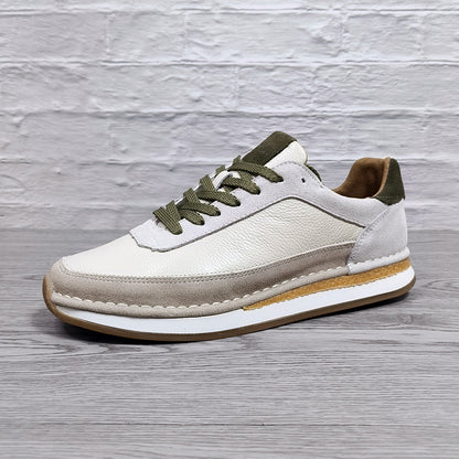 Genuine Leather Mens Casual Shoes Breathable Comfortable Flat Sole
