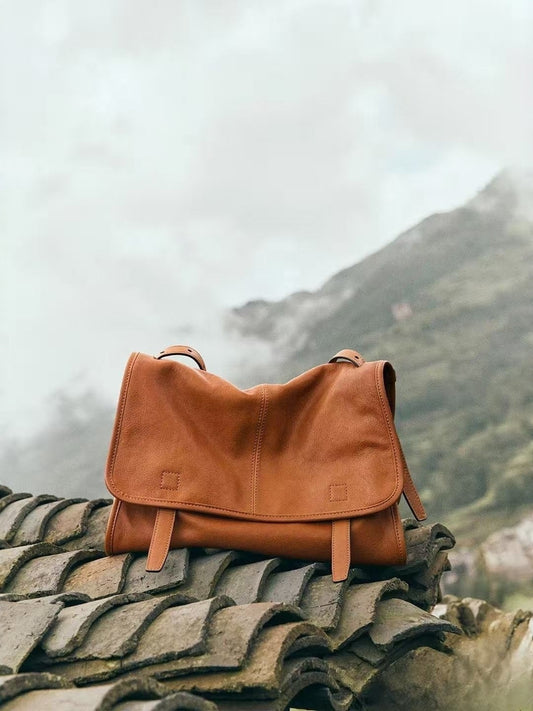 Genuine Leather Messenger Bag for Women
