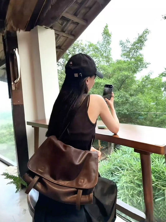 Genuine Leather Messenger Bag for Women