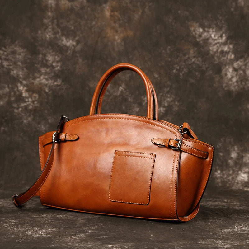 Genuine Leather Retro Boston Bag