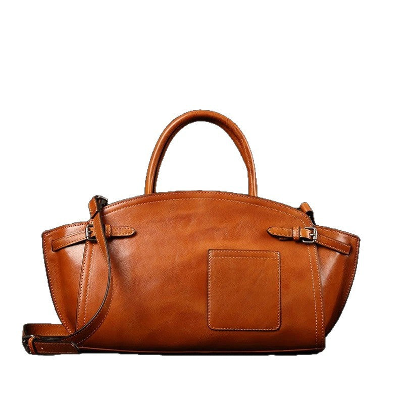 Genuine Leather Retro Boston Bag
