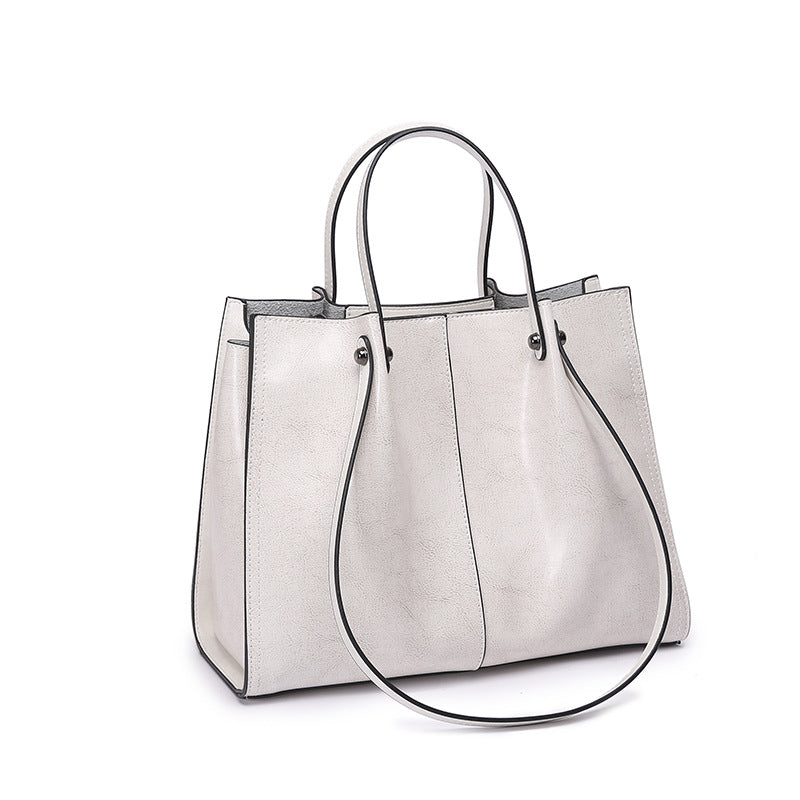 Genuine Leather Retro Shoulder Tote Bag