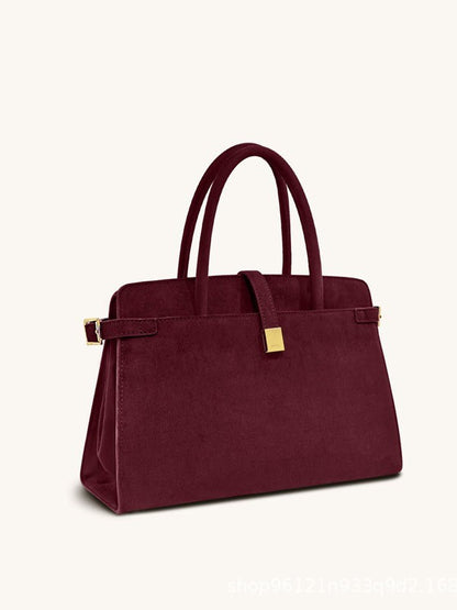 Genuine Leather Shoulder Crossbody Bag Retro Briefcase