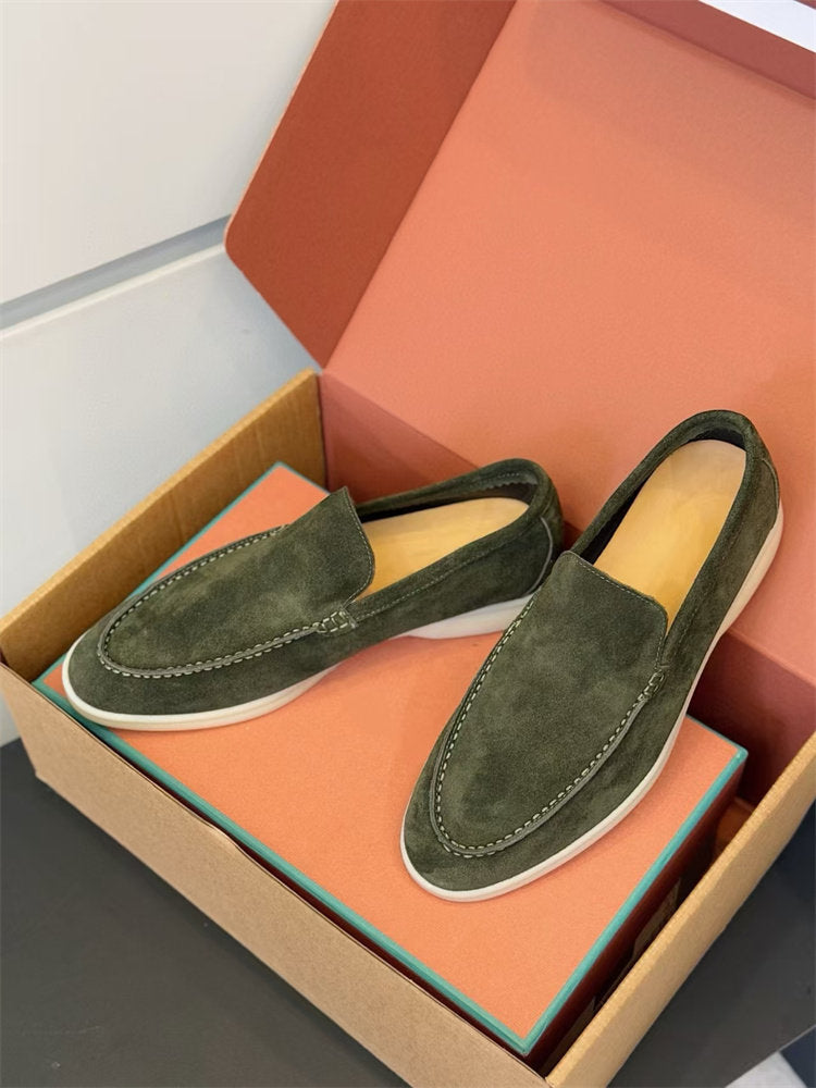 Genuine Leather Slip-On Loafers for Men