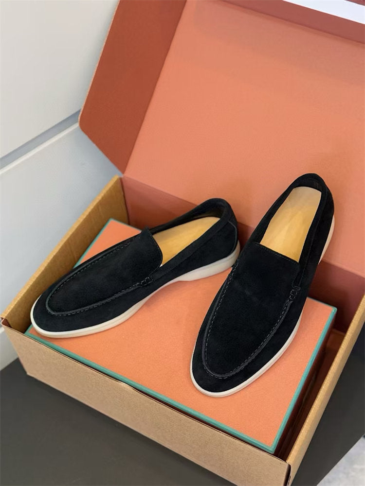 Genuine Leather Slip-On Loafers for Men