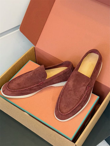 Genuine Leather Slip-On Loafers for Men