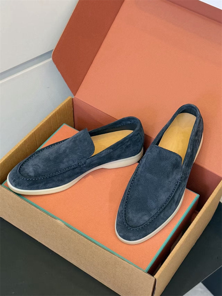 Genuine Leather Slip-On Loafers for Men