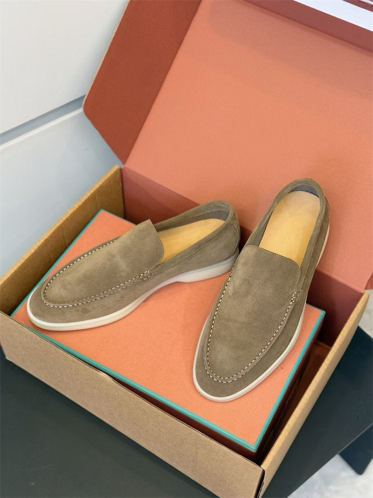 Genuine Leather Slip-On Loafers for Men