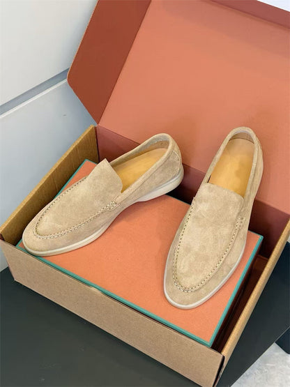Genuine Leather Slip-On Loafers for Men