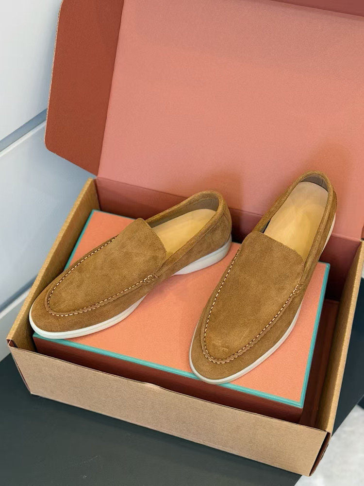 Genuine Leather Slip-On Loafers for Men