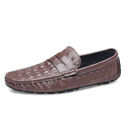 Genuine Leather Slip-On Loafers