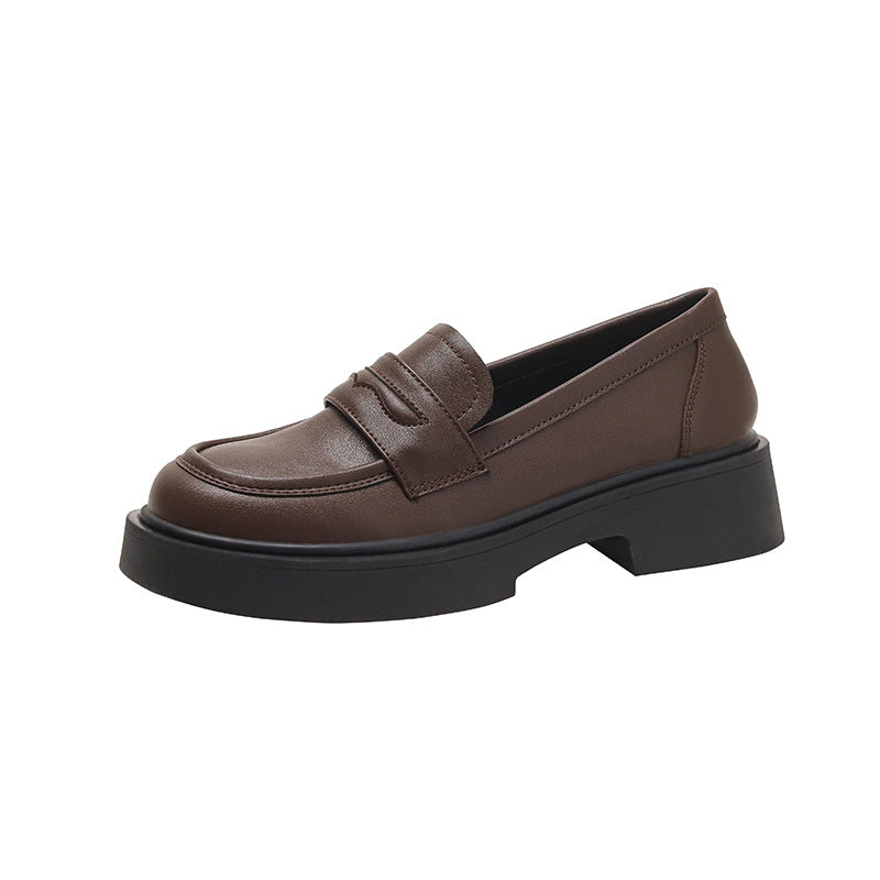 Genuine Leather Slip-on Loafers Women British Style Casual Shoes