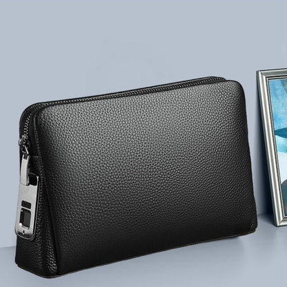 Genuine Leather Smart Fingerprint Lock Clutch Bag