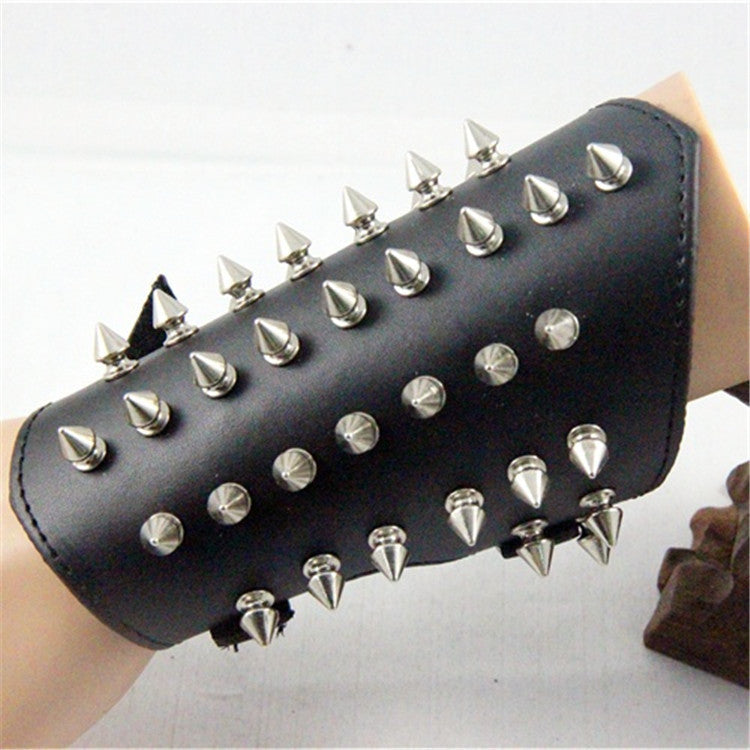 Genuine Leather Spiked Wristband