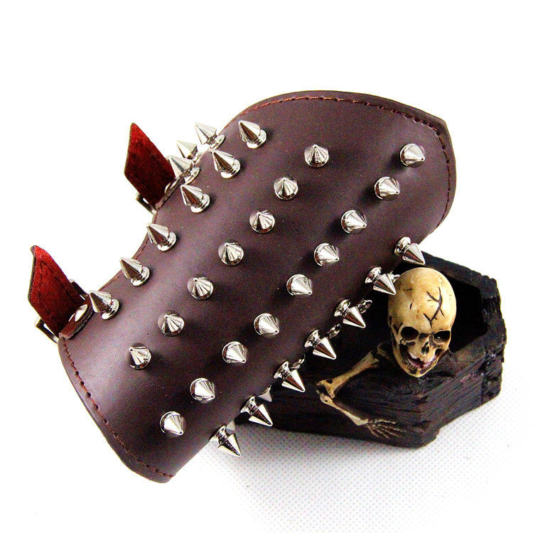 Genuine Leather Spiked Wristband