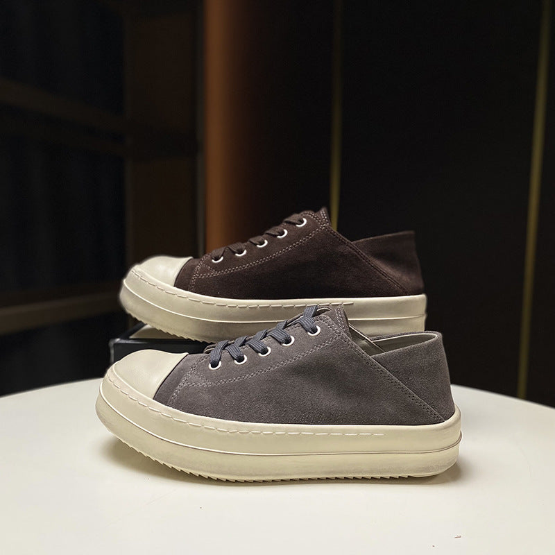 Genuine Leather Thick Sole Women Sneakers