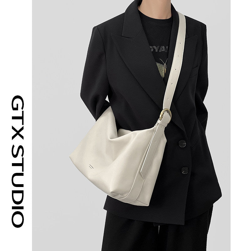 Genuine Leather Tote Bag with Crossbody Strap