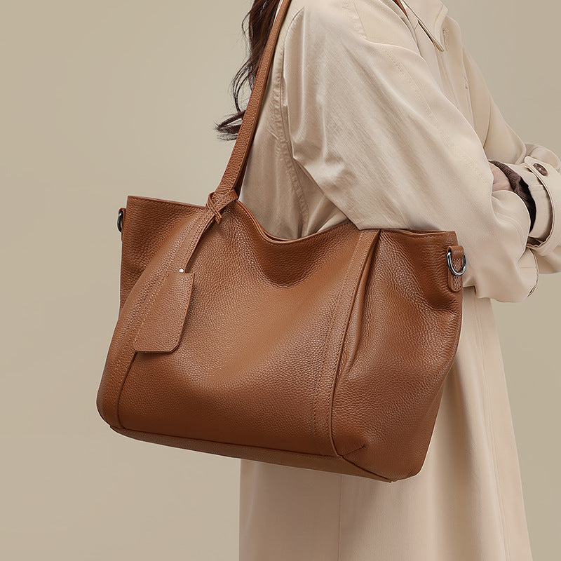 Genuine Leather Tote Shoulder Bag