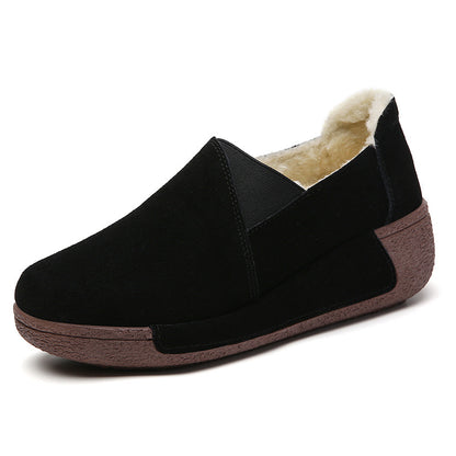 Genuine Leather Women's Casual Sneakers with Wedge Heel