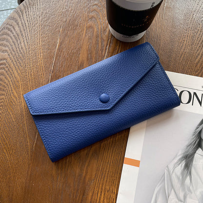 Genuine Leather Women Wallet Long Multi-Card Phone Holder