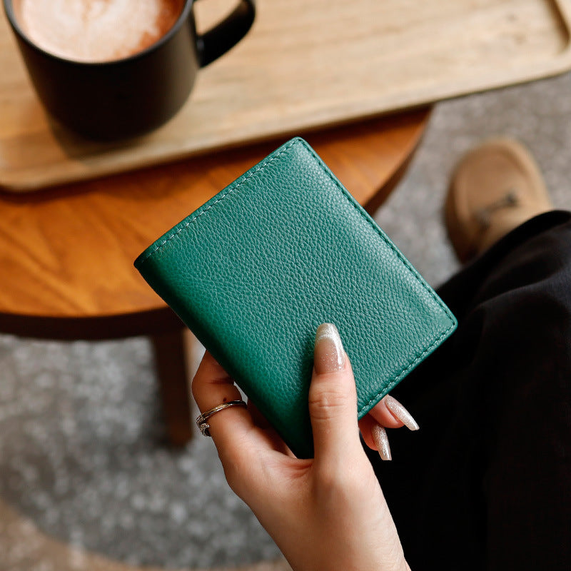 Genuine Leather Women Wallet with Magnetic Closure