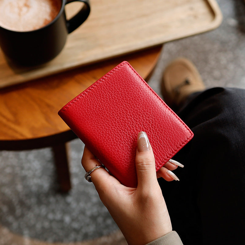 Genuine Leather Women Wallet with Magnetic Closure