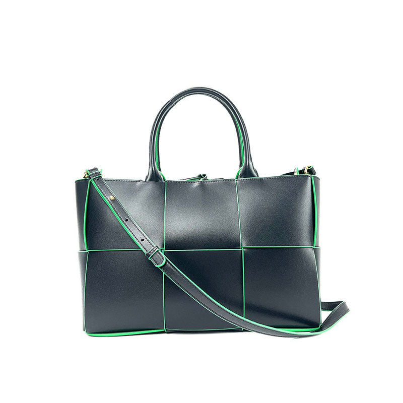 Genuine Leather Woven Tote Bag