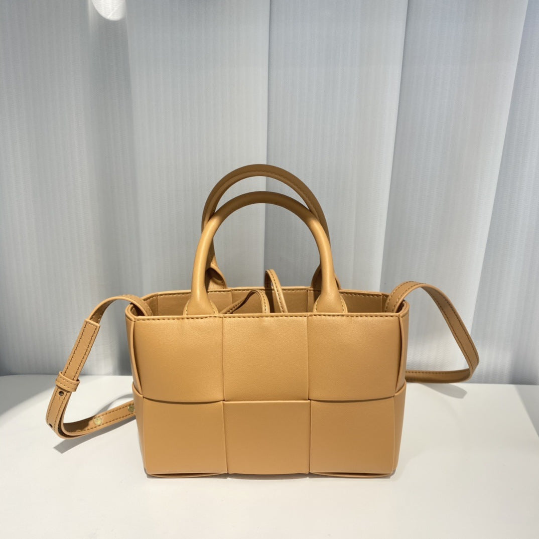 Genuine Leather Woven Tote Bag