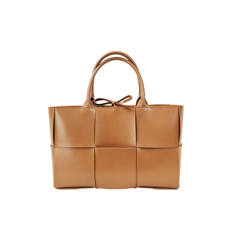 Genuine Leather Woven Tote Bag