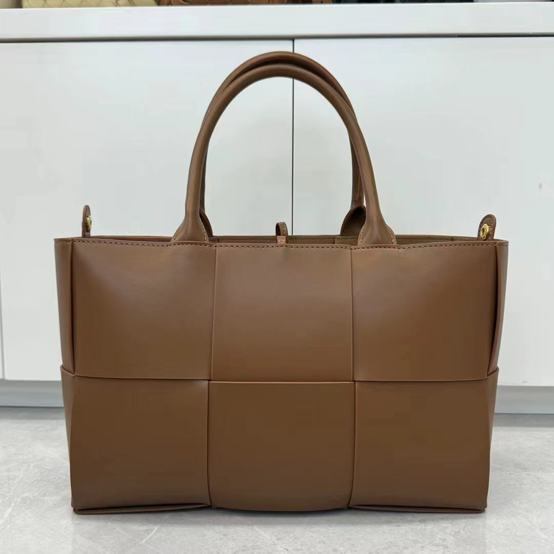 Genuine Leather Woven Tote Bag