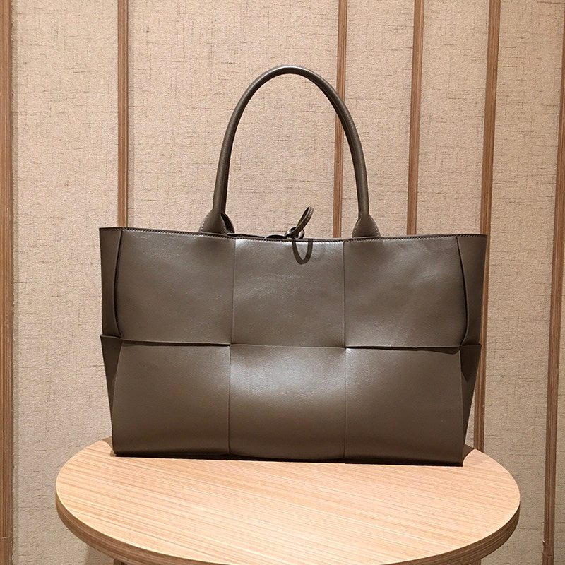 Genuine Leather Woven Tote Bag