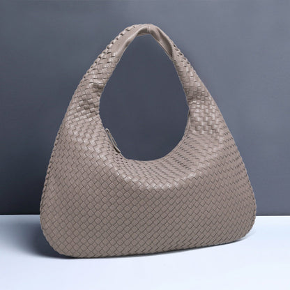 Genuine Leather Woven Tote Bag Vintage Handbag