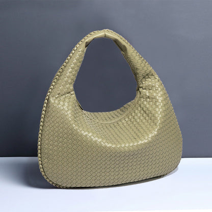Genuine Leather Woven Tote Bag Vintage Handbag