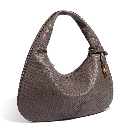 Genuine Leather Woven Tote Bag Vintage Handbag