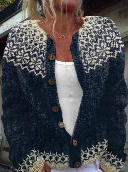 Geometric 3D Print Womens Cardigan Sweater