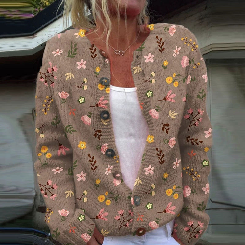Geometric 3D Print Womens Cardigan Sweater