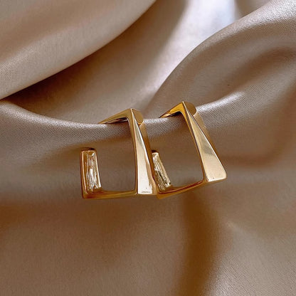 Geometric 925 Silver Earrings Women Fashion