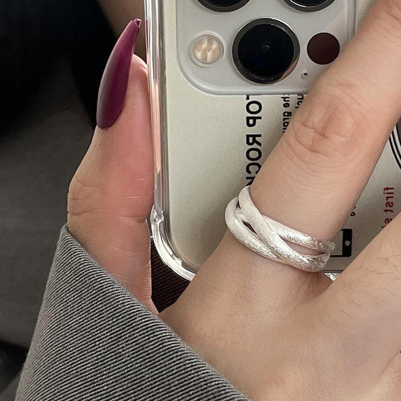 Geometric 925 Sterling Silver Adjustable Ring
