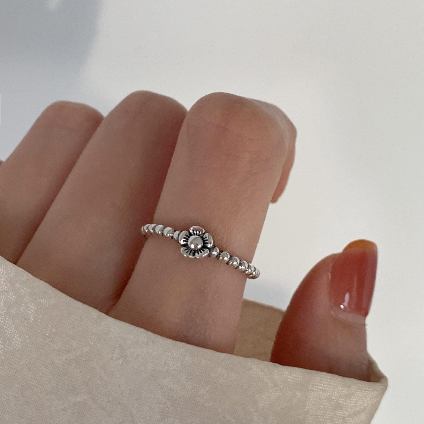 Geometric 925 Sterling Silver Adjustable Ring