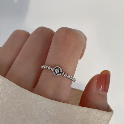 Geometric 925 Sterling Silver Adjustable Ring