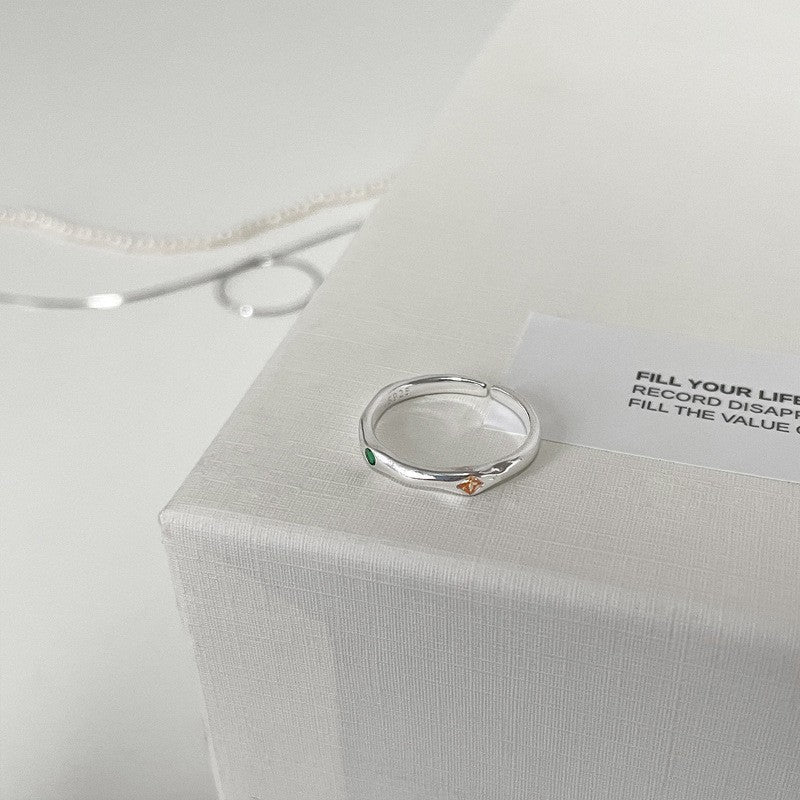 Geometric 925 Sterling Silver Adjustable Ring