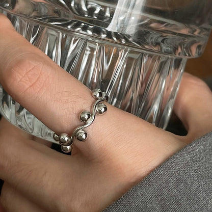 Geometric 925 Sterling Silver Adjustable Ring