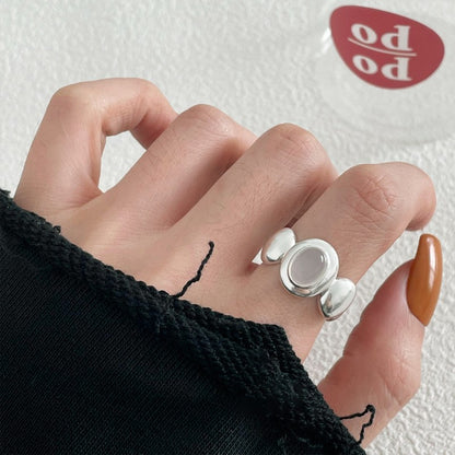 Geometric 925 Sterling Silver Adjustable Ring