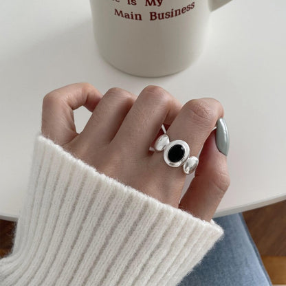 Geometric 925 Sterling Silver Adjustable Ring